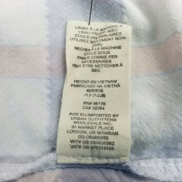 Free People Loveland Plaid Pastel Combo Long Sleeve Button Down Shirt Womens S - Picture 12 of 16